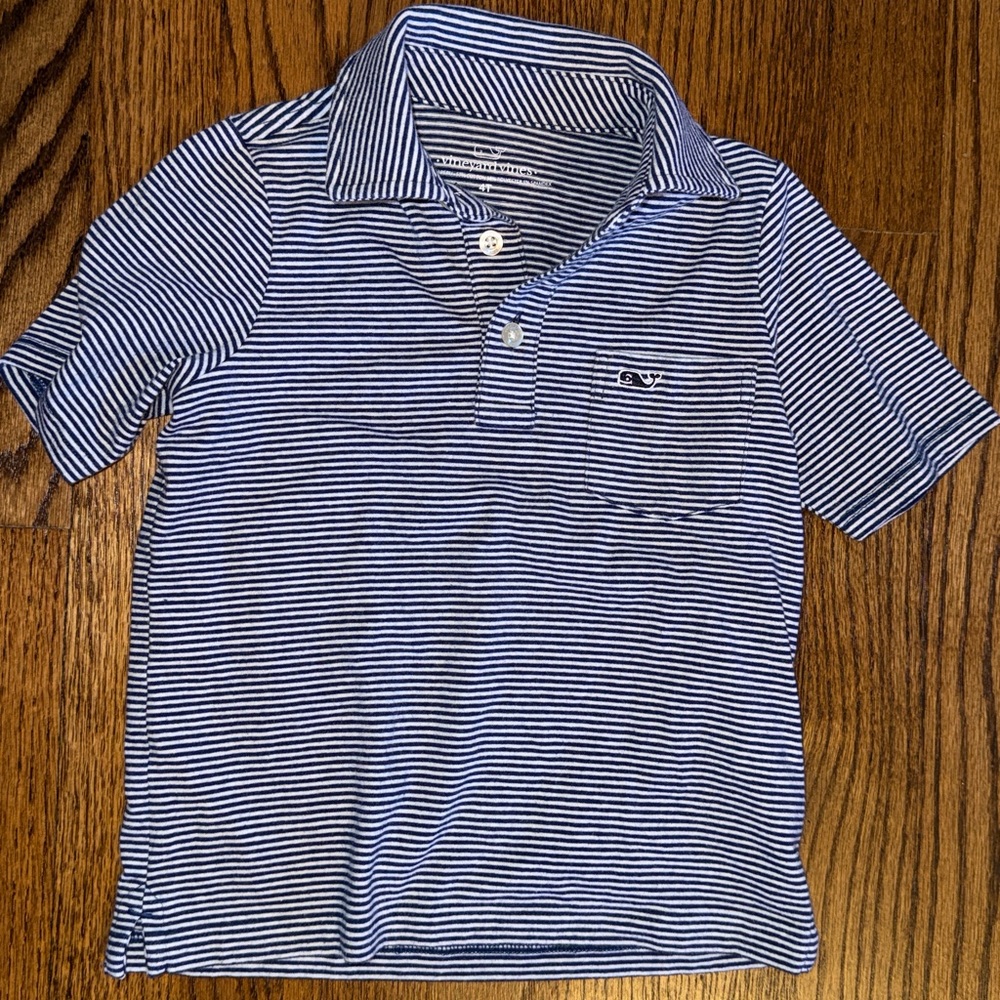 Vineyard Vines Blue Striped Kids Polo Shirt